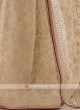 Golden Cream Stone Work Shimmer Net Sarees